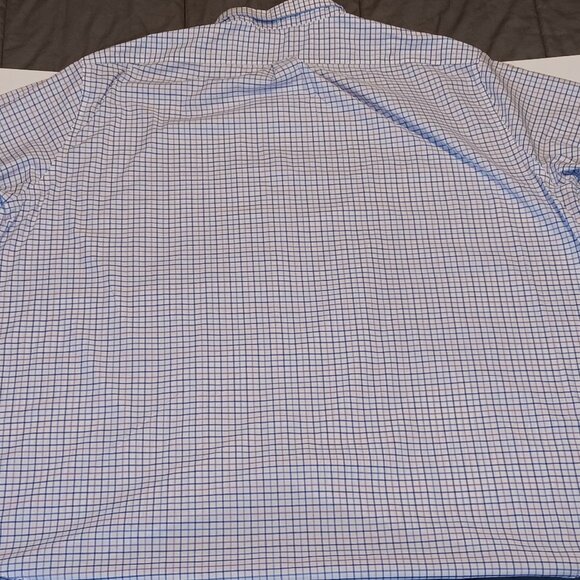 Ralph Lauren Mens Tall Fit 22- 36/37 Blue White Plaid Check Button Down LS Shirt - Picture 7 of 10